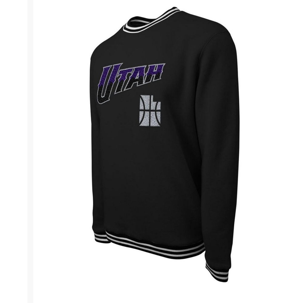 Black Utah Sweatshirt with Purple and White Accents
